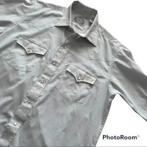 Authentic Western Wear Mens Rodeo Snap Buttons down short sleeve shirt size 16